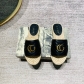 Grass embroidered letters flat bottomed women's shoes 703374624898