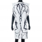 Suit printed sleeveless off shoulder zippered dress K23DS244