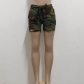 Fashionable slim fitting trend stretch camouflage denim shorts HSF2664