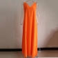 Orange V-neck Dress Large Strap Dress LY018