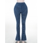 High waisted furry texture sexy perspective micro flared pants YJ23410
