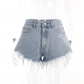 Minimalist and trendy versatile slim fitting flared denim shorts YY23315