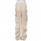 Loose Street Pleated Personalized Elastic Waist Pants 9528PD