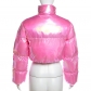 Open navel standing neck loose short cotton jacket K23C33754