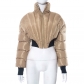 Lapel zipper long sleeved slim fitting navel exposed jacket cotton jacket Y23TP407