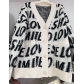 Medium length sweater V-neck knit jacket XZ8866K