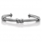 Diamond 8-shaped cross X stainless steel 5MM cable rope C-shaped adjustable female bracelet DLHR007