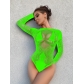 Bikini wrap buttocks and backless three point long sleeved jumpsuit w695