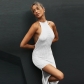 Women's sexy backless slit dress MGN2014