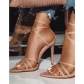 Cross bar buckle pointed thin heel high heels sandals HWJ1392