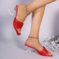 Casual striped transparent heel square toe high heels and slippers HWJ2014