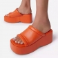 Large size thick bottomed sponge cake square headed women's sandals and slippers S670727671661
