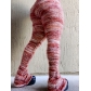 Women's colorful striped plush personalized plush pants pile up pants HR23113