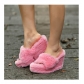 Leisure multi-color short plush fish mouth sloping heel raised fur slippers HWJ794