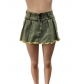 Nostalgic washed elastic denim cotton ultra short buttocks skirt pants XT8205