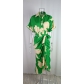 Women's printed lapel short sleeved high waisted long shirt dress MY22037