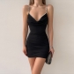 Women's V-neck hot diamond slim fitting dress ZD220601