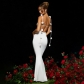Open back shoulder strap, three-dimensional flower decoration, suspender, long dress D231037