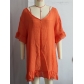 Solid color sunscreen shirt with ruffled V-neck bikini loose fitting top CYBK2039