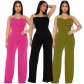 Low cut pleated strap sexy jumpsuit Q24S8495