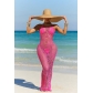 T-shaped pants hollow bare back hanging neck three piece set G0664
