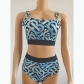 Women's sexy swimsuit mini print 2-piece set FFD1104C