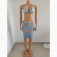 Swimwear Perspective Mesh Skirt Set FFD1124-2
