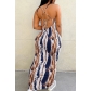 Women's colored graffiti low cut dress long skirt FFD1262